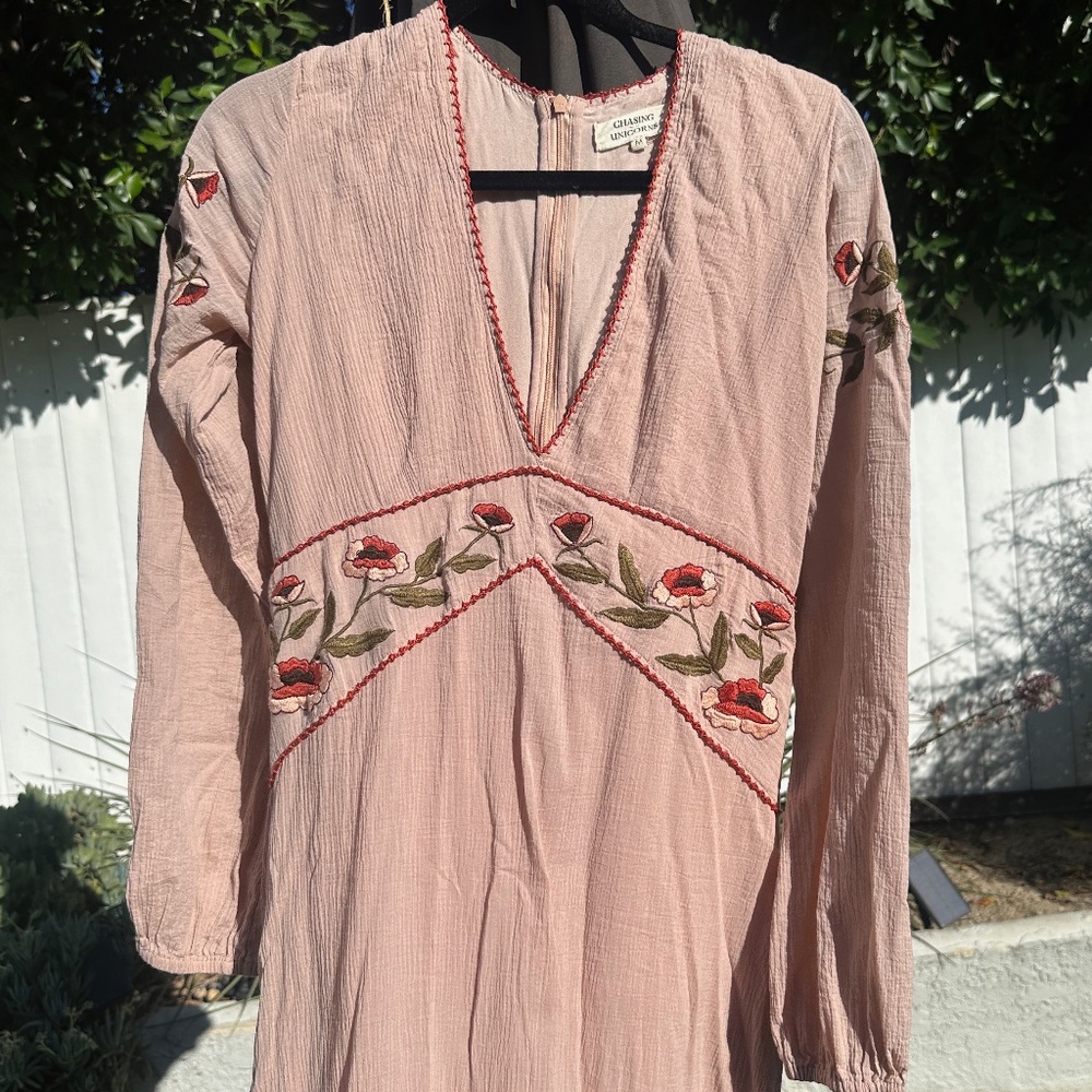 Chasing Unicorns Peach Embroidered Dress - Picture 2 of 11
